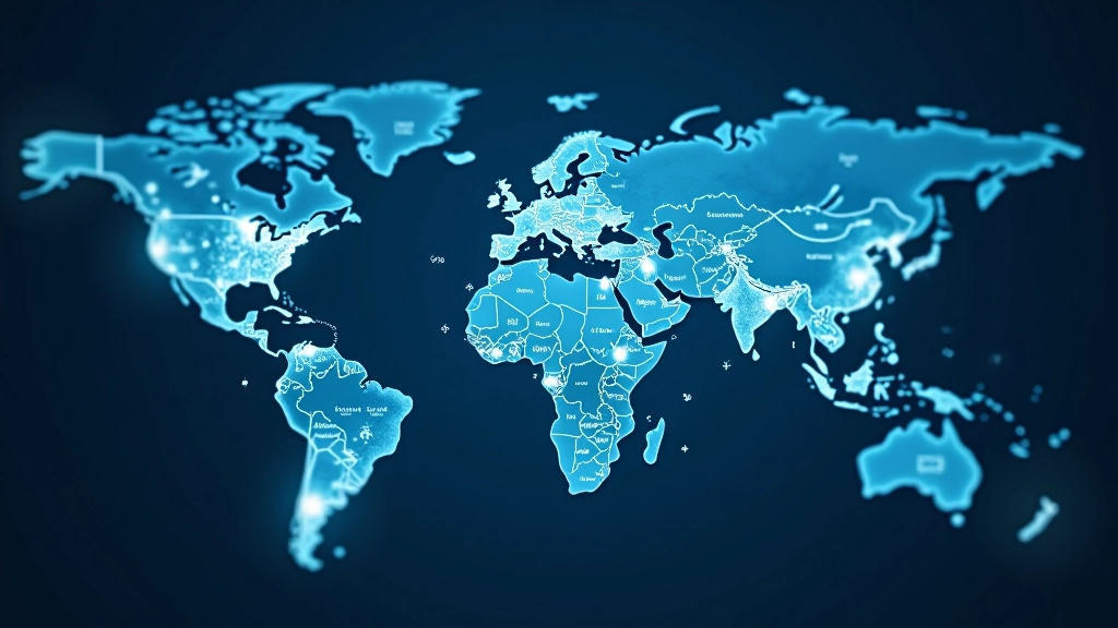 Globale Weltkarte mit Innovationszentren und Forschungsstandorten hervorgehoben