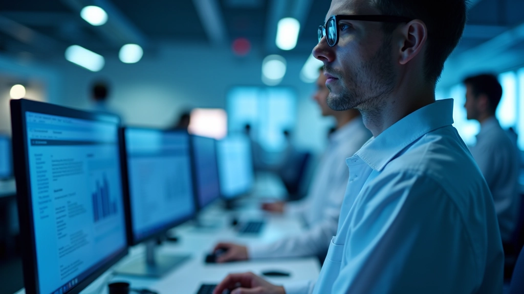 Zukunftsorientierte Technologie-Visualisierung mit digitalen Elementen und Innovationssymbolen